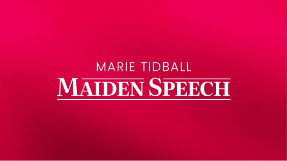Marie Tidball MP delivers her Maiden Speech